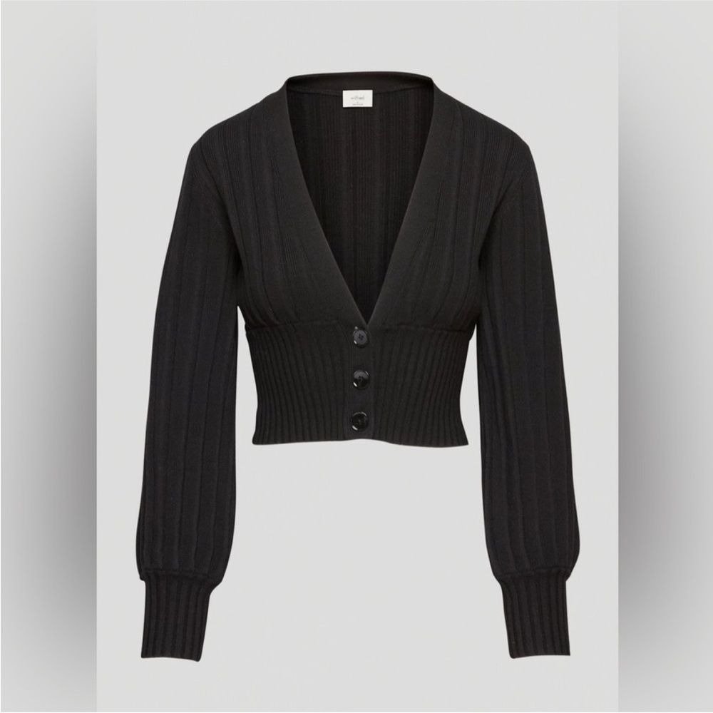 Aritzia Wilfred Plunge Cardigan Black